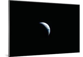 Crescent Earth (View From Space) Art Poster Print-null-Mounted Poster