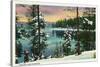 Crescent Lake, Oregon - View of the Lake During the Winter, c.1936-Lantern Press-Stretched Canvas