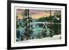 Crescent Lake, Oregon - View of the Lake During the Winter, c.1936-Lantern Press-Framed Art Print