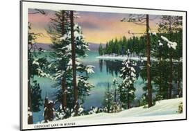 Crescent Lake, Oregon - View of the Lake During the Winter, c.1936-Lantern Press-Mounted Art Print