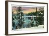 Crescent Lake, Oregon - View of the Lake During the Winter, c.1936-Lantern Press-Framed Art Print