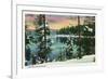 Crescent Lake, Oregon - View of the Lake During the Winter, c.1936-Lantern Press-Framed Premium Giclee Print