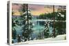 Crescent Lake, Oregon - View of the Lake During the Winter, c.1936-Lantern Press-Stretched Canvas