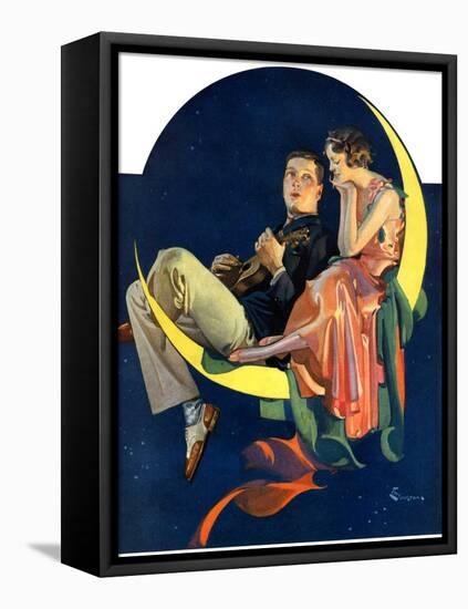 "Crescent Moon Couple,"June 14, 1930-Elbert Mcgran Jackson-Framed Stretched Canvas