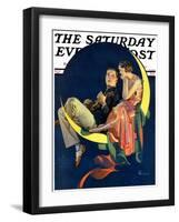 "Crescent Moon Couple," Saturday Evening Post Cover, June 14, 1930-Elbert Mcgran Jackson-Framed Giclee Print