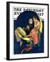 "Crescent Moon Couple," Saturday Evening Post Cover, June 14, 1930-Elbert Mcgran Jackson-Framed Giclee Print
