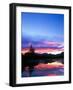 Crescent Moon Over Vermillion Lake in Banff National Park, Alberta, Canada-Rob Tilley-Framed Photographic Print