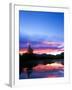 Crescent Moon Over Vermillion Lake in Banff National Park, Alberta, Canada-Rob Tilley-Framed Photographic Print