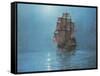 Crescent Moon-Montague Dawson-Framed Stretched Canvas