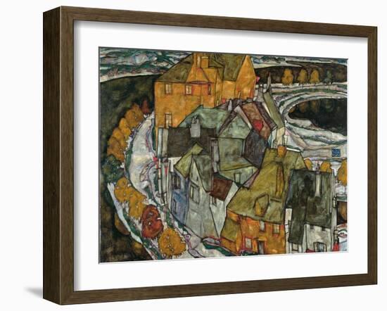 Crescent of Houses II (Island Tow), 1915-Egon Schiele-Framed Giclee Print