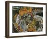 Crescent of Houses II (Island Tow), 1915-Egon Schiele-Framed Giclee Print