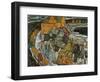 Crescent of Houses II (Island Tow), 1915-Egon Schiele-Framed Giclee Print