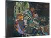 Crescent of Houses III-Egon Schiele-Stretched Canvas