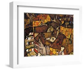 Crescent of Houses (The Small City V), 1915-Egon Schiele-Framed Giclee Print