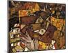 Crescent of Houses (The Small City V), 1915-Egon Schiele-Mounted Giclee Print