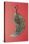 Crescent Shaped Bronze Razor with Engraving Depicting a Deer Hunting Scene from Vetulonia-null-Stretched Canvas