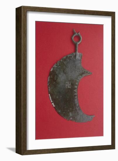 Crescent Shaped Bronze Razor with Engraving Depicting a Swastika from Vetulonia-null-Framed Giclee Print