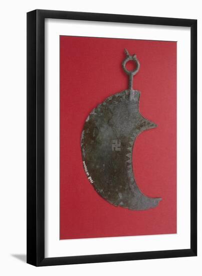 Crescent Shaped Bronze Razor with Engraving Depicting a Swastika from Vetulonia-null-Framed Giclee Print