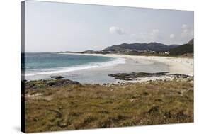 Crescent White Sand Beach on North Eastern Coast, Galicia, Spain, Europe-Matt Frost-Stretched Canvas