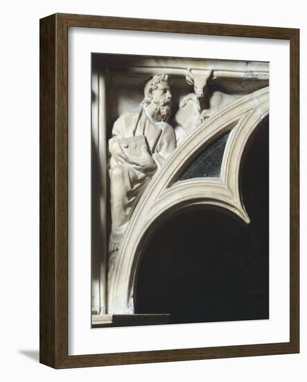Crest of Arc Depicting Evangelist Luke, Detail from Pergamon or Pulpit-Giovanni Pisano-Framed Giclee Print