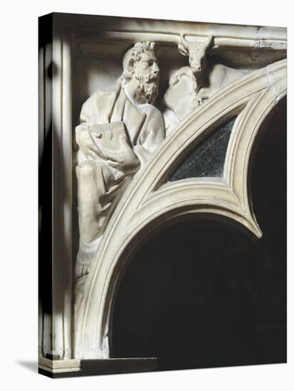 Crest of Arc Depicting Evangelist Luke, Detail from Pergamon or Pulpit-Giovanni Pisano-Stretched Canvas