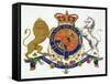 Crest of the King of the United Kingdom of Great Britain and Ireland-null-Framed Stretched Canvas