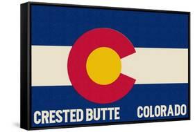 Crested Butte, Colorado - Colorado State Flag-Lantern Press-Framed Stretched Canvas