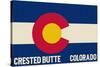 Crested Butte, Colorado - Colorado State Flag-Lantern Press-Stretched Canvas