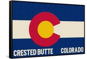 Crested Butte, Colorado - Colorado State Flag-Lantern Press-Framed Stretched Canvas