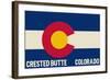 Crested Butte, Colorado - Colorado State Flag-Lantern Press-Framed Art Print
