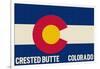 Crested Butte, Colorado - Colorado State Flag-Lantern Press-Framed Art Print