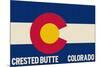 Crested Butte, Colorado - Colorado State Flag-Lantern Press-Mounted Art Print