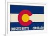 Crested Butte, Colorado - Colorado State Flag-Lantern Press-Framed Premium Giclee Print