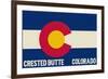 Crested Butte, Colorado - Colorado State Flag-Lantern Press-Framed Premium Giclee Print