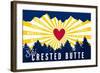 Crested Butte, Colorado - Heart and Treeline-Lantern Press-Framed Art Print