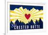 Crested Butte, Colorado - Heart and Treeline-Lantern Press-Framed Premium Giclee Print