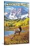 Crested Butte, Colorado - Maroon Bells and Elk-Lantern Press-Stretched Canvas