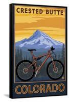 Crested Butte, Colorado - Mountain Bike Scene-Lantern Press-Framed Stretched Canvas