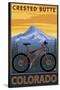 Crested Butte, Colorado - Mountain Bike Scene-Lantern Press-Stretched Canvas