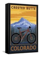 Crested Butte, Colorado - Mountain Bike Scene-Lantern Press-Framed Stretched Canvas