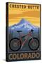 Crested Butte, Colorado - Mountain Bike Scene-Lantern Press-Stretched Canvas