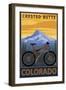 Crested Butte, Colorado - Mountain Bike Scene-Lantern Press-Framed Art Print