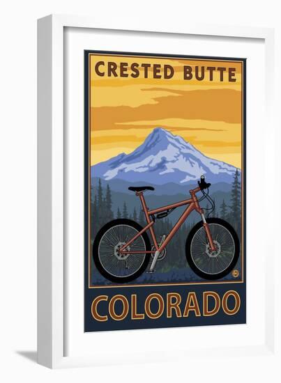 Crested Butte, Colorado - Mountain Bike Scene-Lantern Press-Framed Art Print