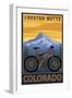 Crested Butte, Colorado - Mountain Bike Scene-Lantern Press-Framed Art Print