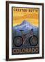 Crested Butte, Colorado - Mountain Bike Scene-Lantern Press-Framed Art Print