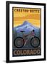 Crested Butte, Colorado - Mountain Bike Scene-Lantern Press-Framed Art Print