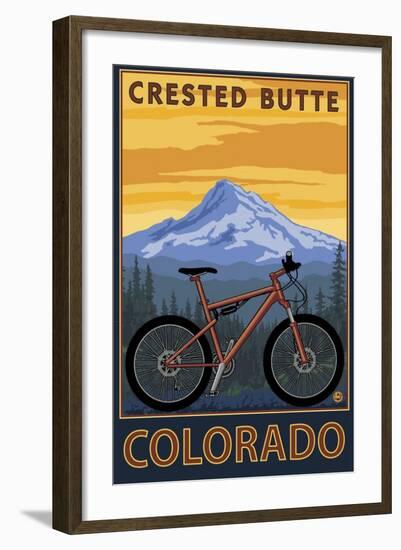 Crested Butte, Colorado - Mountain Bike Scene-Lantern Press-Framed Art Print