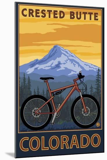 Crested Butte, Colorado - Mountain Bike Scene-Lantern Press-Mounted Art Print