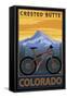 Crested Butte, Colorado - Mountain Bike Scene-Lantern Press-Framed Stretched Canvas