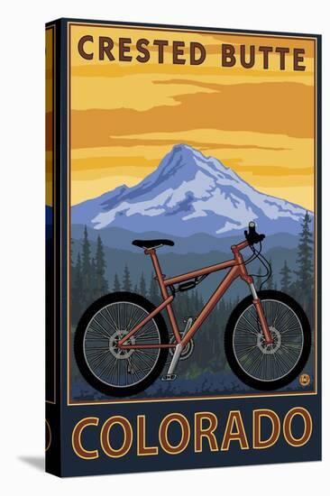 Crested Butte, Colorado - Mountain Bike Scene-Lantern Press-Stretched Canvas